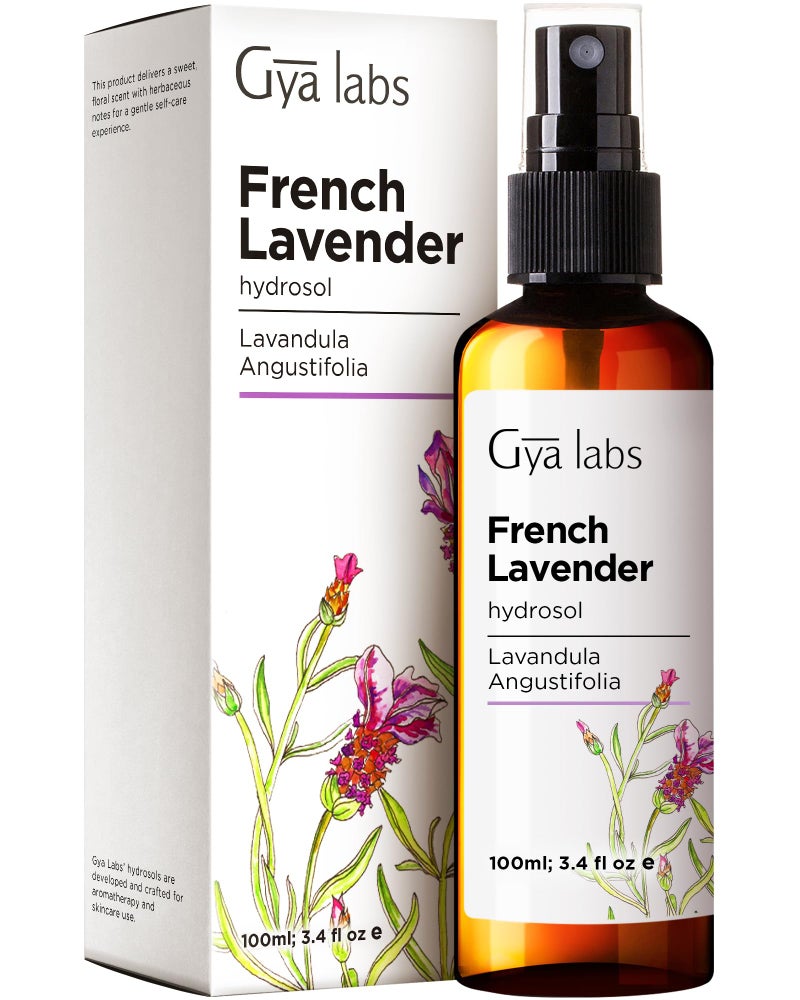 Gya Labs Lavender Water Hydrosol, 3.4 fl oz (100ml) - Lavender Floral Water for Face, Body, Hair, Room Spray, Pillows, Linens, Home Cleaning - Calming Floral Aroma, Gentle On All Skin Types - Image 1
